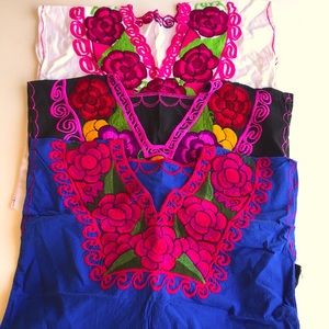 Mexican embroidered square tops bundle